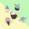 Cute ice cream cup alloy Brooch creative cartoon cone shape baking paint pin clothing accessories
