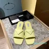 Woman Designers Triangle Button Sandals Open Edge Beads Slippers Women Flat Slides Womens Flip Flop Size 35-41 With Box 2021