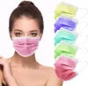 Snelle levering wegwerp multicolored gezichtsmaskers zachte huiddoos masker voor vrouwen en mannen 3 laag verstelbare volwassen kind 496