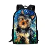 Schultaschen Niedliche Yorkshire Terrier Hundedruck Tasche für Jungen Mädchen Elementary Kinder Bookbags Mochila Bagpacks