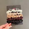 6 pz/lotto Donne Scrunchies Raso di Seta Legami Dei Capelli Corda Ragazze Elastico Elastico Hairband Ponytail Titolari Accessori DHL libero