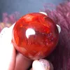 Natural Gemstone Red Agate Figures Carnelian Sphere Crystal Ball Reiki Globe Home Decory Decorative Objects Figurines1955