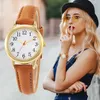 Mens Relógios Japão Movimento Mulheres Quartzo Assista Fácil de Ler Numerais Árabe Sim Simples Dial PU Couro Strap Lady Candy Cor