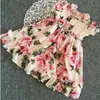 Été Fleur Fille Tutu Rose Soie 3D Robe Enfants Princesse Rayonne Robe Fête De Mariage Anniversaire Bébé Fille Robe Imprimée Pour Enfant Q0716