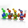 Silicone tubos de água fumar acessórios Bong Dab Plays com caule e tigela de vidro SRS834