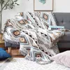 Filtar geometriska filt aztec soffa täcker stilfulla sängöverdrag reversibelt kast för soffa golv matta koce hem dekoration4960398