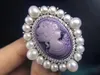 Szpilki, broszki Eleganckie Naturalne Pearl Pierśnik Kobiety DIY Prawdziwej Słodkowodę Z Purpurową Lady Design Broszki Prezenty 2 sztuki / Lot