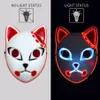 Masque de renard Halloween Party, Costume de Cosplay Anime japonais, masques LED, accessoires de faveur du Festival, 3 couleurs