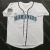 Ichiro Suzuki Jersey 3000th Hit Patch Crema Gris Verde Azul marino Blanco Rayas Fans Jugador Jersey Blue Wave jersey Tamaño S-3XL