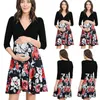 Europeisk och amerikansk sommar ny tryckt V-hals gravid kvinna klänning snabb försäljning Populär laktation Stor swing kjol aa g220309