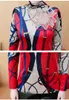 Woman Clothes Spring Print High Collar stretch Plus Velvet Shirt Long Sleeve Slim fit Blouses Women Tops 121B 210420