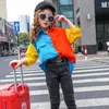 Fashion Color Matching Unisex Active Shirts Sring and Autumn Full Turn-down Collar Patchwork Children'd Clothing Kids Clothes 210713
