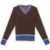 Осенние зимние женские свитера модные ретро -ретро -буквы Жаккард экипаж шей -джемпер толстовка весенние кардиганы вязаные женские кашемировые свитер