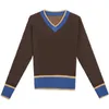 Milan Pist 2022 Kadın Sweaters Coats Moda Mektubu Jakard Mürettebat Boyun Jumper Sweatshirt Bahar Hırkalar Knited Womens Kaşmir Günlük Harajuku Kazak.