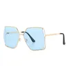 Óculos de sol Moda Vintage Square Mulheres Homens Desenhador de Desenhista Quadro Grande Metal Sun Óculos Femininos Shades UV400