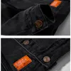 M5XL groot formaat katoenen jeans jas mannen oversized vintage streetwear button down denim trucker Jean jas zwart blauw 2021 Men0396301567