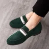 2021 Promotion New spring Men Velvet Loafers Party wedding Shoes Europe Style red/black/green Velvet Slippers Driving moccasins