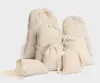 ジュエリーリネン巾着ポーチ7x9cm 9x12cm 10x15cm 13x18cm 15x20cm 20 x 30センチパーティーキャンディサックコットンギフト包装袋