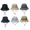 Chapeaux de pêcheur Sangle en maille respirante large chapeau de bassin ombrage extérieur pliable hommes printemps automne été casquette de Protection solaire en aluminium forme de fil à gros bord casquettes WMQ811