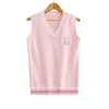 JK Pullover Weste V-Ausschnitt süße rosa Kaninchen japanische Kawaii Stickerei Muster Hase Studenten Uniform Schulmädchen Pullover 211009