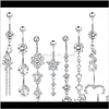 Bell 7/10 Pz/set 14G Ciondola Anelli Ombelico Per Le Donne Ragazze 316L Acciaio Chirurgico Curvo Bilanciere Dell'ombelico Body Piercing Je