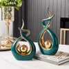 Home Decoration Accessories For Living Room Ceramic Abstract Sculpture Handicraft Statues Office Desk Decoration Art Fgurines 210727