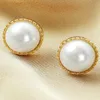 Mode haute qualité ronde Imitation perles boucles d'oreilles bohème Glamour Vintage cadeau de mariage accessoire pour les femmes en gros 2021