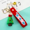 Leuke Kerst Serie Zachte Siliconen Sleutelhanger Cartoon Santa Claus Snowman Elanden Driedimensionale Sleutel Hanger Tas Gift