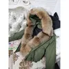 Lavelache Winter Krótkie kobiety Prawdziwe Fur Coat Natural Raccoon Collar Odpinany Parka Bombowiec Kurtka Wodoodporna 211110