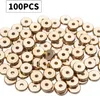 100 pcs 8mm rodada rodada rondelle solto disco beads espaçadores de metal para bracelete diy jóias fazendo suprimentos ouro