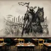 カスタムフォトの壁紙3D中国スタイルレトロサムライレストランツールバックグラウンドウォール壁画ヨーロッパスタイルの創造的な壁紙