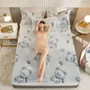 Sheets & Sets Winter Thickened Bed Snow Fleece Fitted Sheet Mattress Protector Flannel Bedspread Cute Bear Pattern Cover