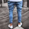 2021 Męskie rozciągliwe Ripped Skinny Biker Jeans Męskie spodnie elastyczne Mężczyźni Pure Color Jogger Pencil Spodnie S-4XL X0621