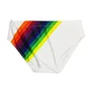 Rainbow Men's Swimwear Sexy Low Waist Surffing Beachwear Swimming Trunks Breathable Swimsuit Strips For Male Show286L