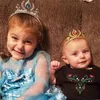 4 Stile Prinzessin Haarschmuck Krone Kaiserkronen zum Feiern für Babys Haarband Schwarz Blau Gold Silber