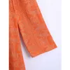 VUWWYV Sommerkleid Mode Orange Print Lange Kleider für Frauen Volle Hülse Zurück Offen Abend Party Vestidos Krawatte 210430