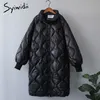 Syiwidii женские парки одежда для женщин куртка бежевый черный хлопок повседневное теплое модное длинное зимнее пальто на молнии 210819