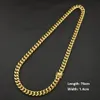 Ensembles de bijoux en acier titane plaqué or 24 carats, collier à maillons cubains polis, bracelets pour hommes, chaîne gourmette Hip Hop 8mm15473695