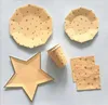 Disposable Dinnerware A Gilded Five-Pointed Star Five-piece Tableware Set Party Supplies Birthday Decoration