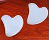 Factory White Gua Sha Massage Real Natural Jade Stone Heart Shape for Scraping Facial and Body Skin Spa Face Heffen Bloedcirculatietool