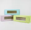 5 kolorów Długie kartonowe pudełko Piekarnie Ciasto Swiss Roll Pudełka Cookie Cakes Case Opakowania dla RollsWiss SN5494