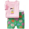 2-12年の子供PajamasセットPolka Dot Baby Girls寝室のナイトドレスピンクの女の子Pijama Loungewear TシャツズボンPJSコットン210915