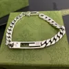 Modedesigner kedja armband enkel stil varumärke personlighet s925 silver armband