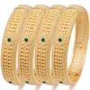 Bangle 4pcs / set 24K Dubai Gold Color Bangles pour femmes fille Ethiopie Afrique Arabie Saoudite Bracelets de mariageBracelets Bijoux Party G281k