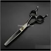 Hair scissors and comb Professional Japan Steel 6 '' Cut Black Bearing Haircut Thinning Barber Makas Cutting Shears Hairdresser Ljius Cs0Tn