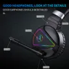 F16 Head-mounted Waterproof Earphones 7.1-channel Gaming Headset RGB LED Light Luminous Computer Headphones Wired Earpiece 3.5mm Jack Black