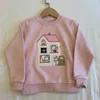 Pre-sale 10.20 Ship Children's sweatshirt Autumn Sweet girls pink cartoon embroidery Lovely Top 211110