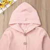 0-24M Spring Autumn born Baby Girls Clothing Knitted Long Sleeve Coat Jacket Outwear Solid Ribbed Tops Clothes 210515
