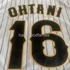 ステッチカスタムジャパン16 Ohtani Jerseys刺繍ホワイトストライプブラックヒップホップストリートカルチャー2020男性女性青少年野球ジャージXS-6XL