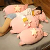 1 pc 45-80 CM kawaii cochon tenant étoile jouets en peluche belle peluche doux Animal oreiller bébé enfants dormir apaiser poupées coussin 210728